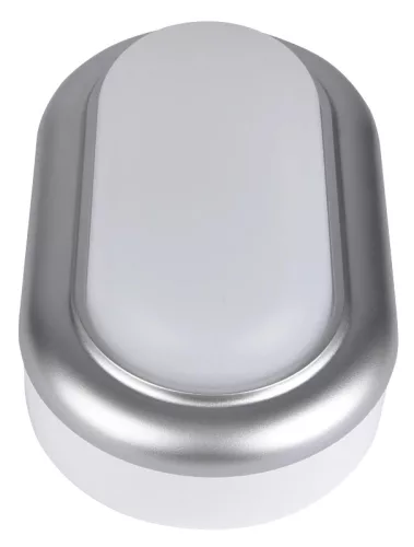 Tracon LHLMOS8NW, Műanyag házas LED hajólámpa ezüst kerettel, ovális 230 V, 50 Hz, 8 W, 4000 K, 560 lm, IP54, ABS+PC,
