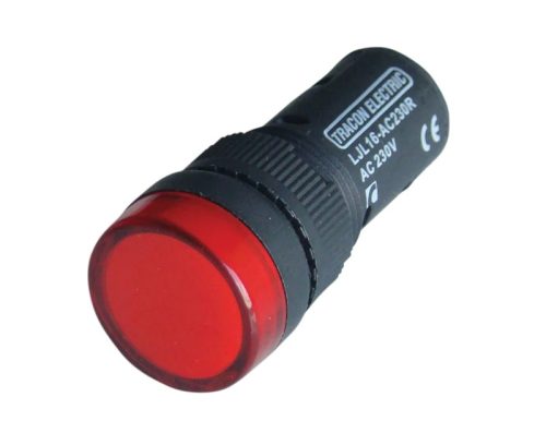 Tracon LJL16-RC LED-es jelzőlámpa, piros 24V AC/DC, d=16mm