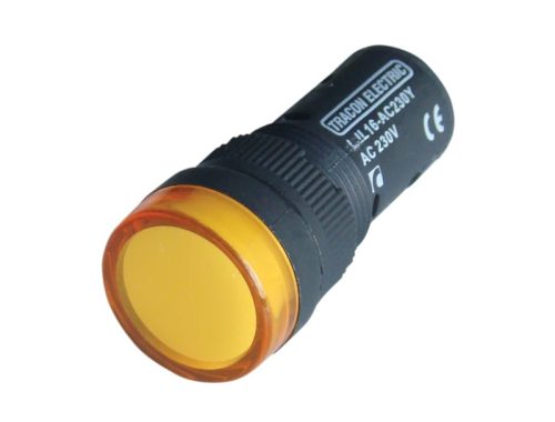 Tracon LJL16-YA LED-es jelzőlámpa, sárga 12V AC/DC, d=16mm
