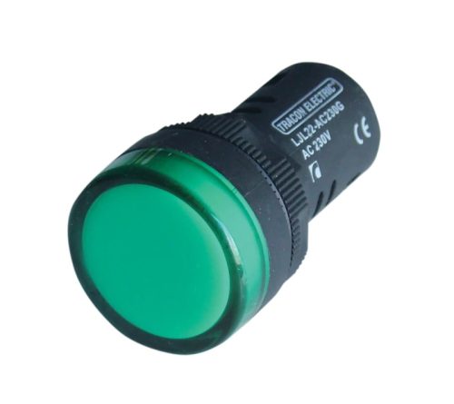 Tracon LJL22-DC230G LED-es jelzőlámpa, zöld 230V DC, d=22mm
