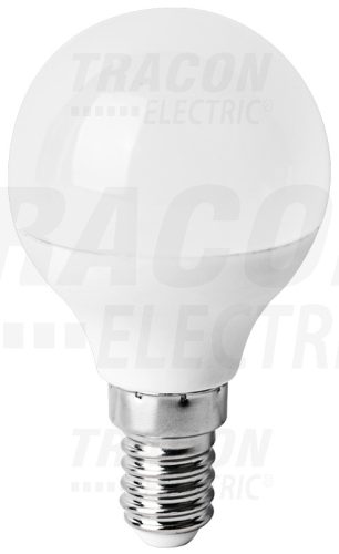 Tracon LMG453D6W, Fényerő-szabályozható LED fényforrás, 3 lépcső,kisgömb alak 170-260 VAC, 6 W, E14, G45