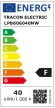 Tracon LPB606040NW, LED panel, háttérvilágítású, mély 230VAC, 50Hz, 40W, 3600lm, 4000K, IP40, 595×595×30mm,