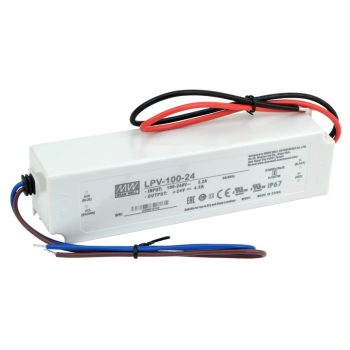   Tracon LPV-100-24, Műanyag házas LED meghajtó 90-264 VAC / 24 VDC; 100 W; 0-4,2 A; IP67