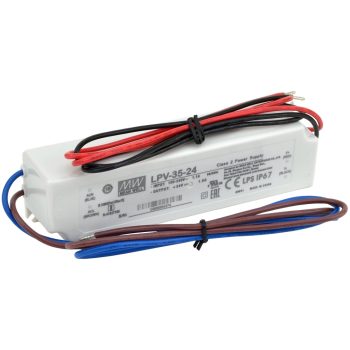   Tracon LPV-35-24, Műanyag házas LED meghajtó 90-264 VAC / 24 VDC; 35 W; 0-1,5 A; IP67