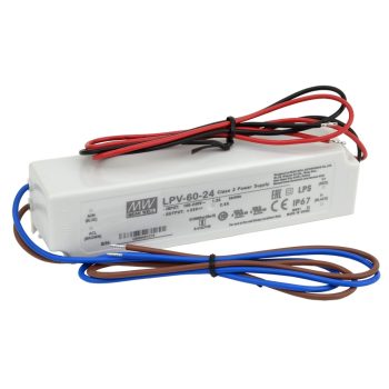   Tracon LPV-60-24, Műanyag házas LED meghajtó 90-264 VAC / 24 VDC; 60 W; 0-2,5 A; IP67