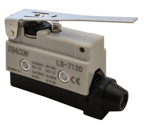 Tracon LS7120 Helyzetkapcsoló, rugószáras 1×CO, 2A/230V AC, 65mm, IP40