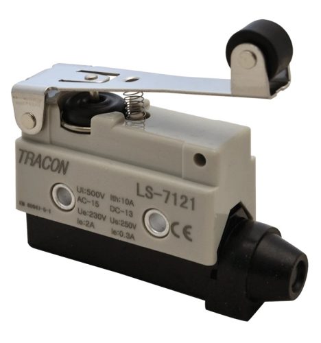 Tracon LS7121 Helyzetkapcsoló, rugószáras-görgős 1×CO, 2A/230V AC, 65mm, IP40