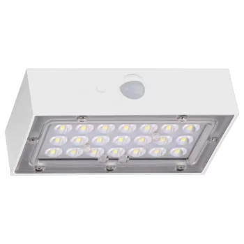Tracon LSBW3W napelemes LED fali lámpa mozgásérzékelővel, fehér, 3 W, 350 lm, IP65