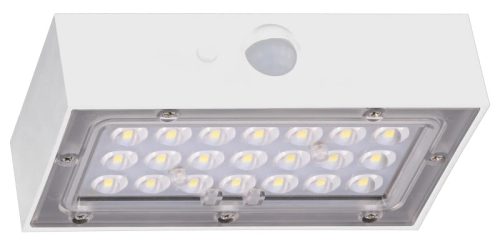 Tracon LSBW3W Napelemes LED fali világítótest mozgásérzékelővel, fehér 3W, 4000K, 350 lm, IP65, 3,7 V, 1,2Ah