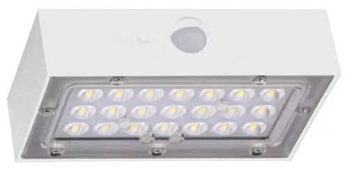 Tracon LSBW3W napelemes LED fali lámpa mozgásérzékelővel, fehér, 3 W, 350 lm, IP65