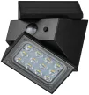 Tracon LSCB2W Napelemes LED fali világítótest mozgásérzékelővel, fekete 2 W, 3000/4000/6000 K, 300 lm, IP65, 3,7 V, 1,2 Ah