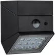 Tracon LSCB2W Napelemes LED fali világítótest mozgásérzékelővel, fekete 2 W, 3000/4000/6000 K, 300 lm, IP65, 3,7 V, 1,2 Ah