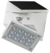 Tracon LSCW2W Napelemes LED fali világítótest mozgásérzékelővel, fehér 2 W, 3000/4000/6000 K, 300 lm, IP65, 3,7 V, 1,2 Ah