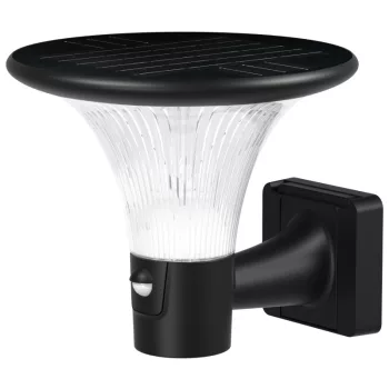 Tracon LSDF10W Napelemes LED fali világítótest mozgásérzékelővel, fekete, 10 W, 1000 lm, IP65