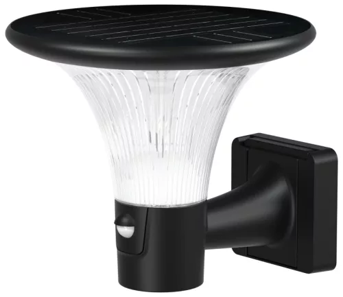 Tracon LSDF10W Napelemes LED fali világítótest mozgásérzékelővel, fekete, 10 W, 1000 lm, IP65