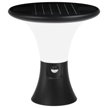 Tracon LSDP10W Napelemes LED állólámpa mozgásérzékelővel, fekete, 10 W, 1000 lm, 22 cm, IP65