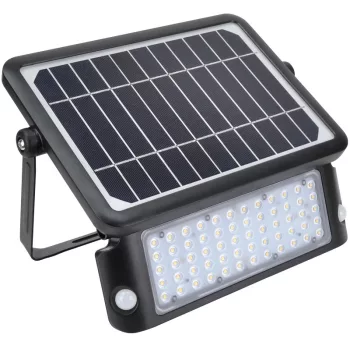Tracon LSFL10W napelemes LED fényvető mozgásérzékelővel, fekete, 10 W, 1080 lm, IP65