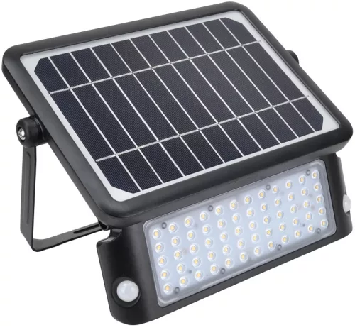 Tracon LSFL10W napelemes LED fényvető mozgásérzékelővel, fekete, 10 W, 1080 lm, IP65