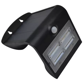 Tracon LSLBB3W napelemes LED fali lámpa mozgásérzékelővel, fekete, 3,2 W, 400 lm, IP65