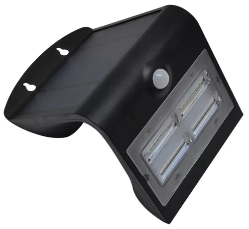 Tracon LSLBB3W napelemes LED fali lámpa mozgásérzékelővel, fekete, 3,2 W, 400 lm, IP65