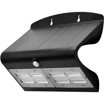 Tracon LSLBB7W napelemes LED fali lámpa mozgásérzékelővel, fekete, 6,8 W, 800 lm, IP65