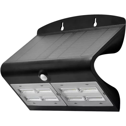 Tracon LSLBB7W napelemes LED fali lámpa mozgásérzékelővel, fekete, 6,8 W, 800 lm, IP65