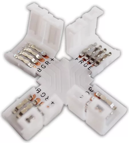 Tracon LSZTXRGB, Forrasztás nélküli "X" gyorscsatlakozó RGB LED szalagokhoz W=10 mm, 4P