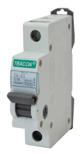 Tracon MB-1B-6 kismegszakító, 1 pólusú, B karakterisztika, 6 A, 4,5 kA