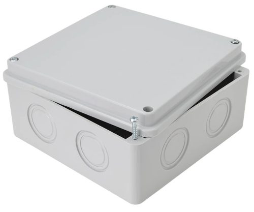Tracon MED15157, Elektronikai doboz, világos szürke, teli fedéllel 150×150×70mm, IP55