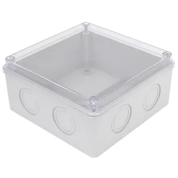   Tracon MED15157T, Elektronikai doboz, világos szürke, átlátszó fedéllel 150×150×70mm, IP55