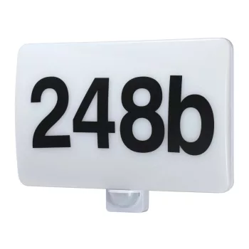   Tracon MFHV20W Házszám világító tábla mozgásérzékelővel, számokkal 230VAC, 20W, 180°, 2-10m, 10s-15m, 4500K , IP65,1800lm,EEI=F