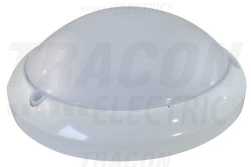 Tracon MFM04, Műanyag védett beltéri fali LED lámpatest mozgásérzékelővel 230VAC,16W,5,8GHz,360°,2-8m,6s-30m,4500K,,IP54,1285lm