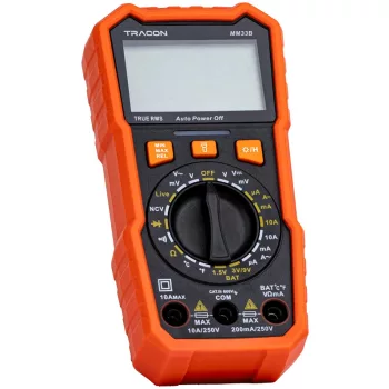   Tracon MM33B Digitális multiméter TRMS, ACV, DCV, ACA, DCA, OHM, diode, NCV, signal