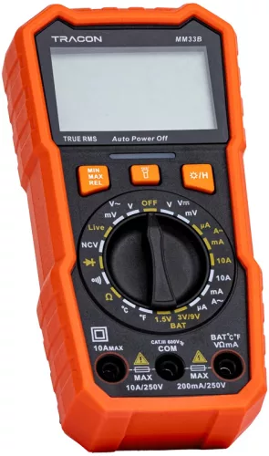 Tracon MM33B Digitális multiméter TRMS, ACV, DCV, ACA, DCA, OHM, diode, NCV, signal