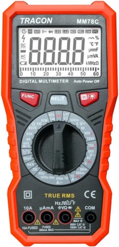 Tracon MM78C Digitális multiméter TRMS ACV, DCV, ACA, DCA, TRMS, Ohm, Hz, C, °C, dioda, NCV, signal