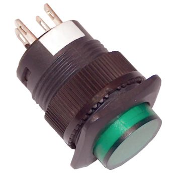   Tracon MNK-110G Mini jelzőlámpás nyomókapcsoló, zöld 1×NO, 110V AC/DC