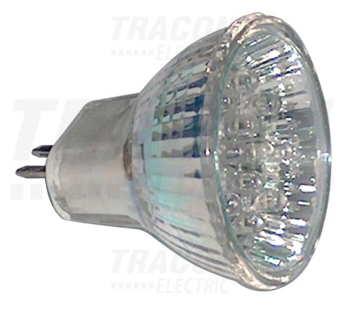 Tracon MR11L-B, Hidegtükrös LED fényforrás, kék 12 V AC/DC, MR11, 0,8W, 120°, G5.3, 12×LED