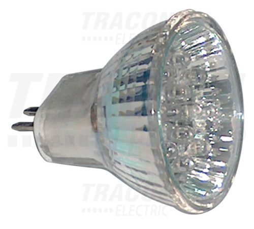 Tracon MR11L-G, Hidegtükrös LED fényforrás, zöld 12 V AC/DC, MR11, 0,8W, 120°, G5.3, 12×LED