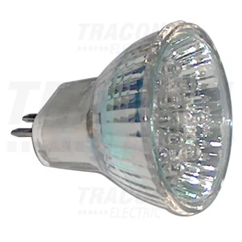   Tracon MR11L-R, Hidegtükrös LED fényforrás, vörös 12 V AC/DC, MR11, 0,8W, 120°, G5.3, 12×LED