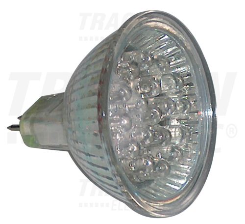 Tracon MR16L-B, Hidegtükrös LED fényforrás, kék 12 V AC/DC, MR16, 1,2W, 120°, G5.3, 18×LED
