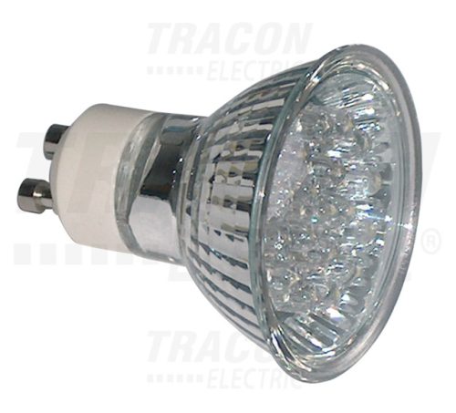 Tracon MR230L-Y, Hidegtükrös LED fényforrás, sárga 230V, 50Hz, MR230, 1,2W, 120°, GU10, 18×LED