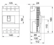 Tracon MSDC-250, Terheléskapcsoló, egyenáramú 1200 VDC; 250 A; 2P; 8 kA