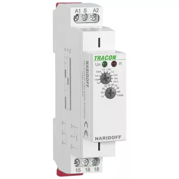   Tracon NARIDOFF Egyfunkciós (elengedéskésleltetéses) időrelé AC/DC 12-240V, 0,1s-10d, 16A/AC1, 250VAC/24VDC
