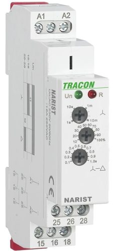 Tracon NARIST Csillag-delta időrelé AC/DC12-240V, t1:0,1s-10min t2:0,1s-1s 16A/AC1, 250VAC/24VDC