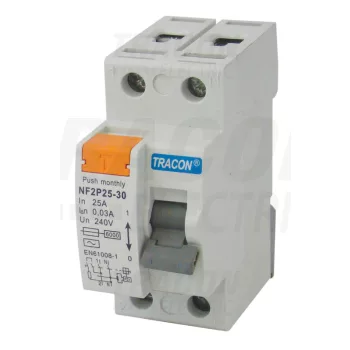   Tracon NF2P25-300, Áram-védőkapcsoló, 2 pólusú 25A, 300mA, 6kA, AC