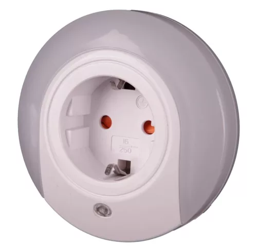 Tracon NLSCHUKO Éjszakai fény érzékelővel 230VAC, 50Hz, 0,42W, 15lm, CDS, 1xSCHUKO