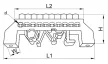 Tracon NPE-B6-6, Szigetelt földelősín (N/PE), kék 230/400VAC, 100A, 6×9mm, 6P, IP20