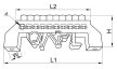 Tracon NPE-G8-12, Szigetelt földelősín (N/PE), zöld 230/400VAC, 100A, 8×12mm, 12P, IP20
