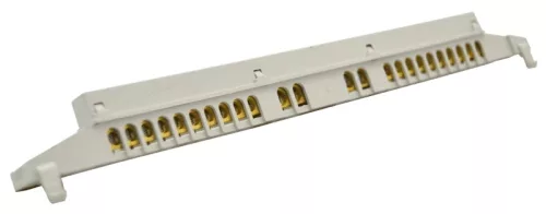 Tracon NPE-Z-24 Szigetelt földelősín (N/PE) EDSS-12/. mod.elosztóhoz 230/400VAC, 63A, 7,6×18,3mm, L=250 mm, 24P, IP20