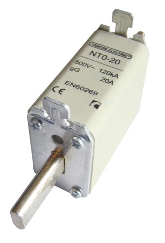 Tracon NT0-10, Késes biztosító 500V AC, 10A, 0, 120kA, gG